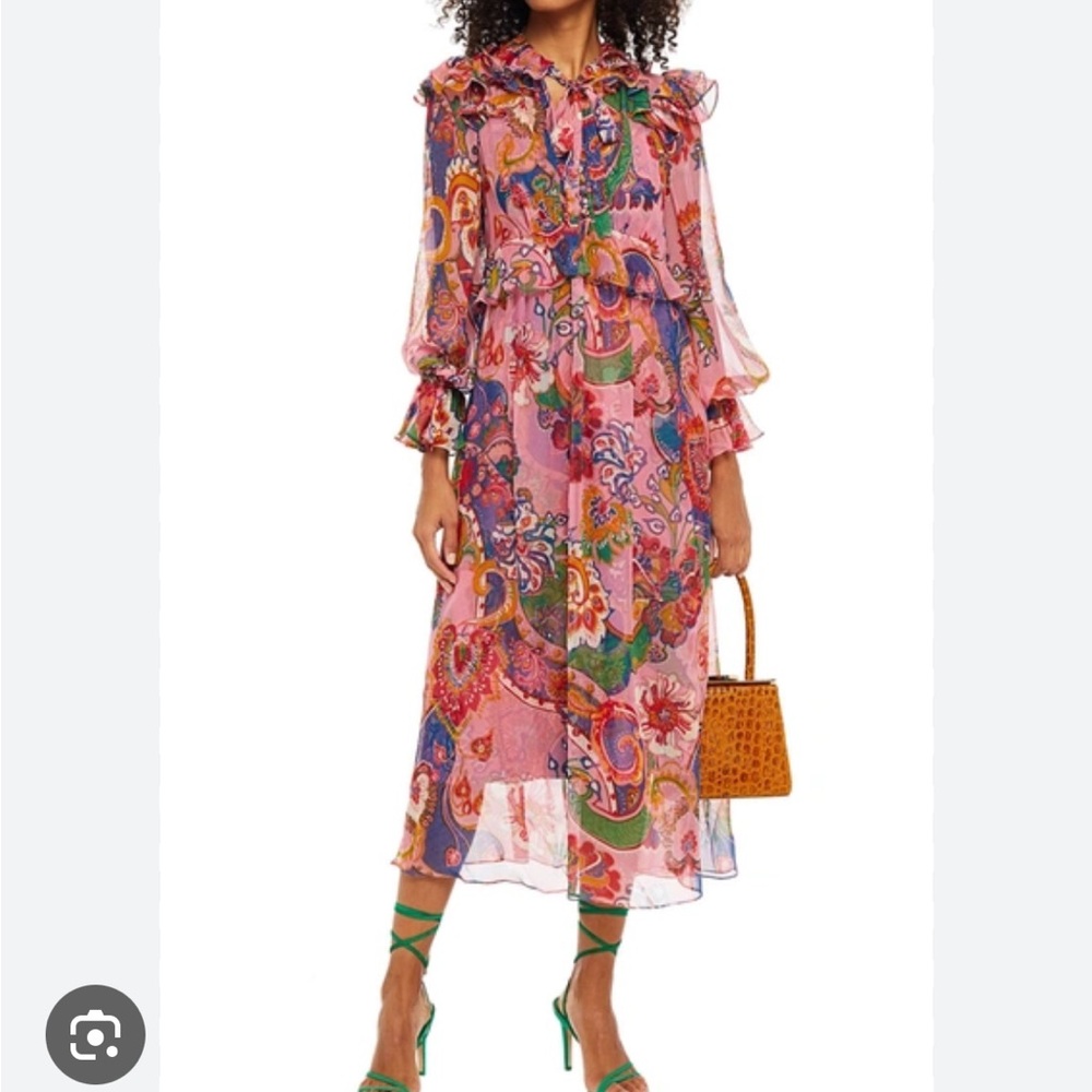 Zimmermann ruffled printed silk-chiffon midi dress